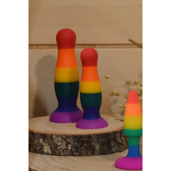 Plug anal ventouse multicouleur taille M 